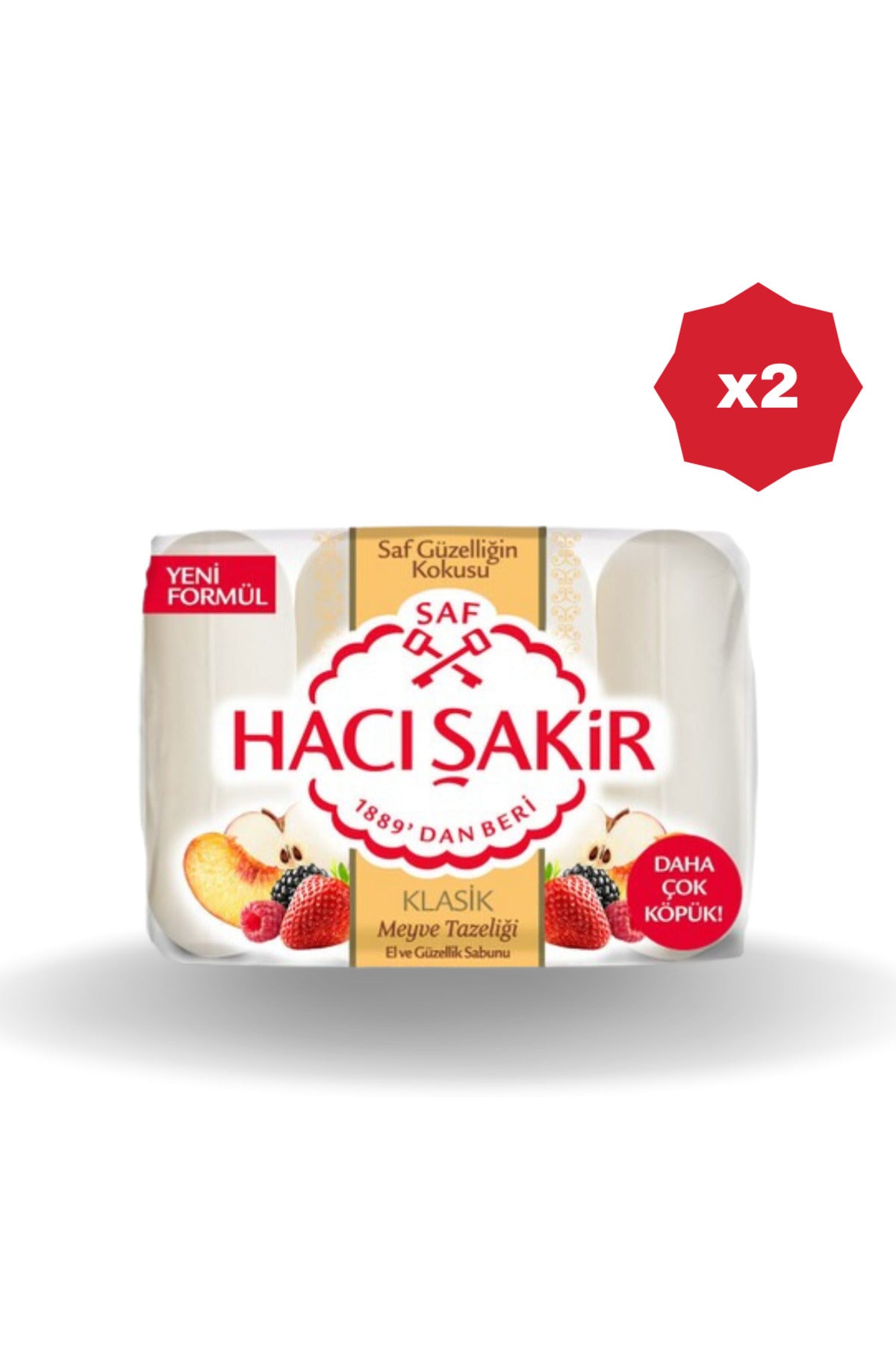 HACIŞAKİR GÜZELLİK SABUNU MEYVE TAZELİĞİ 4X70 GR - (2 ADET)