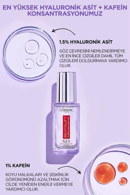 False Lash Telescopic Fiber Maskara & Revitalift Filler Göz Çevresini Aydınlatıcı Göz Serumu 20ml