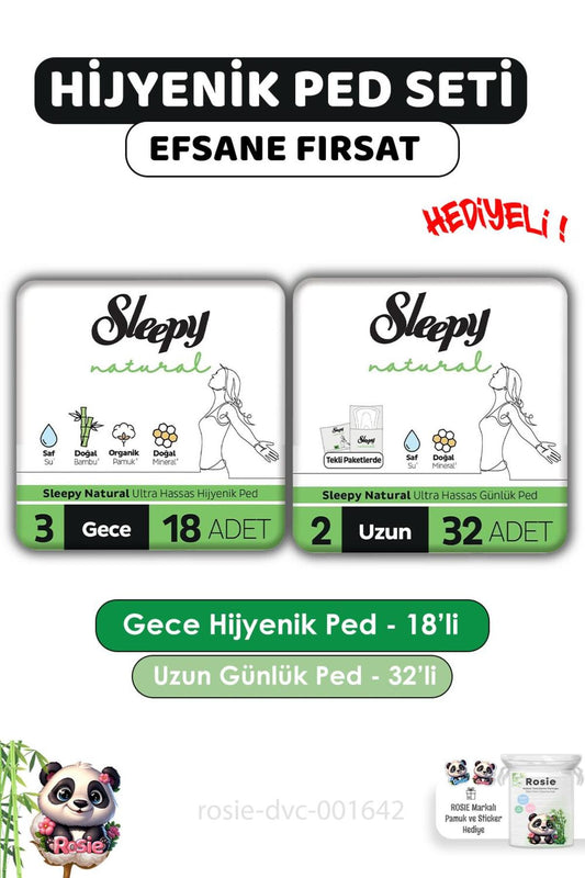 Natural Ped Gece 18 Li + Günlük Uzun 32 Li ve ROSIE
