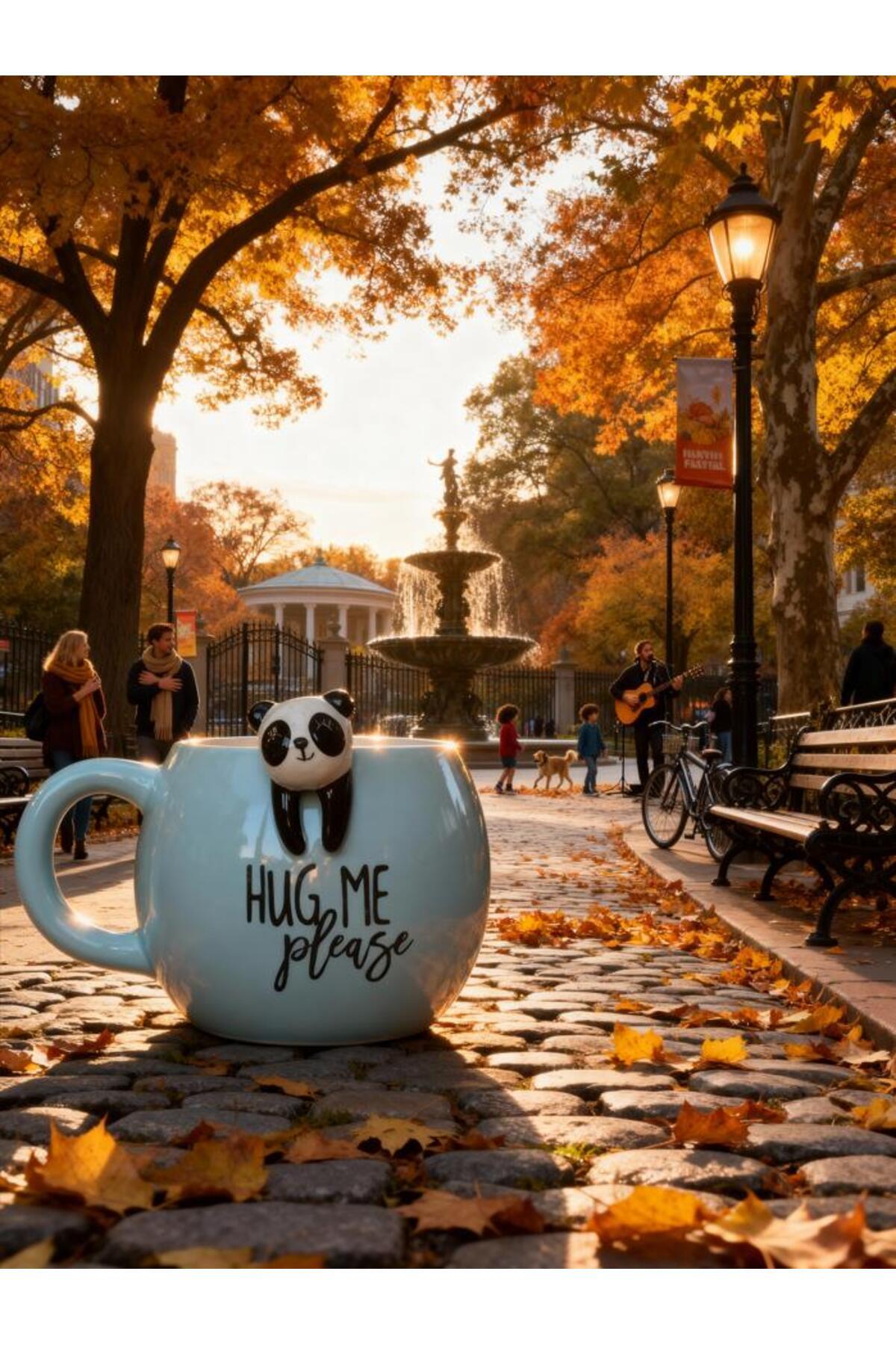 Panda Figürlü Seramik Kupa 350 ml