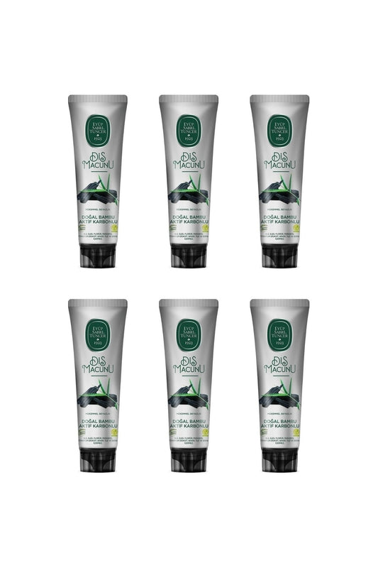 Doğal Bambu Aktif Karbonlu Diş Macunu 6 Adet 90ML