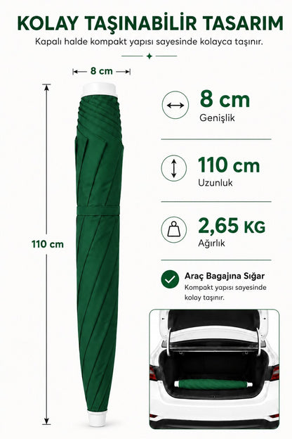 Yeşil Plaj Şemsiyesi ve Bidon, Doğanın Gölgesi, Taşıma Çantalı