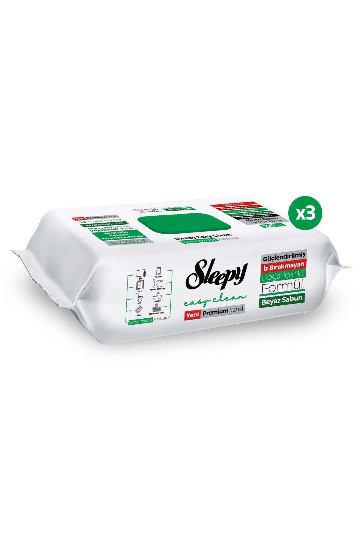 Easy Clean Premium Beyaz Sabun Katkılı Yüzey Temizlik Havlusu Mendili 3x100 (300 Yaprak)