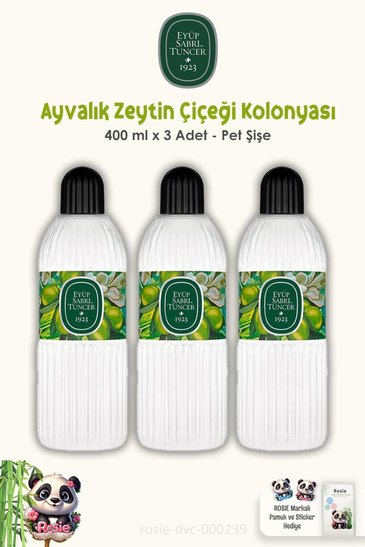 Ayvalık Zeytin Çiçeği Kolonyası 400 ml 3 Adet ve 60'lı ROSIE
