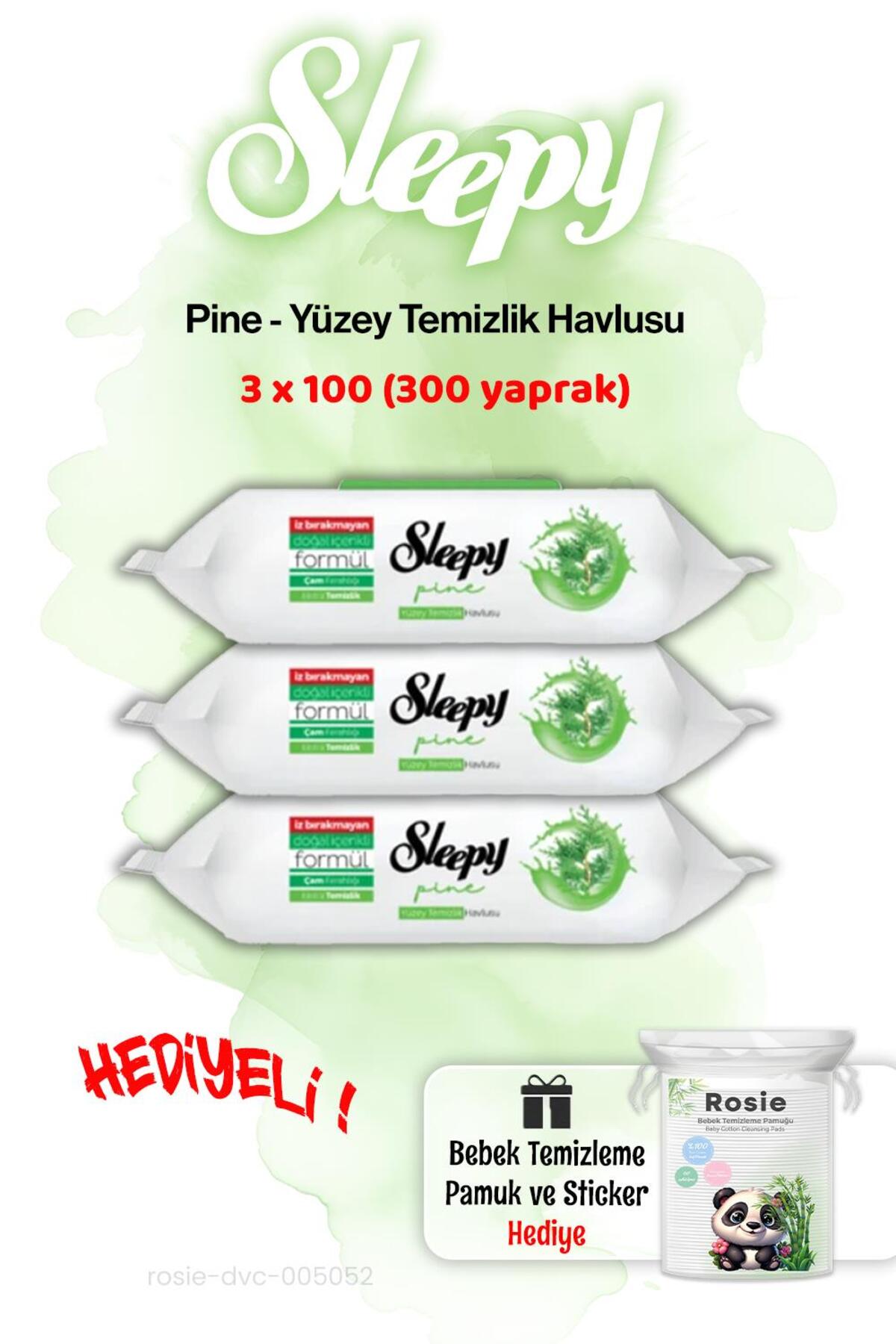 3 Paket Pine Çam Ferahlığı Islak Havlusu ve ROSIE