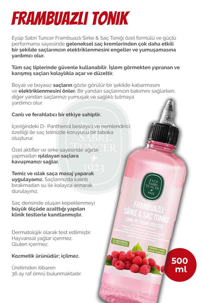 Frambuazlı Saç Maskesi 250 ml, Şampuan 500 ml, Saç Toniği 500 ml ve ROSIE