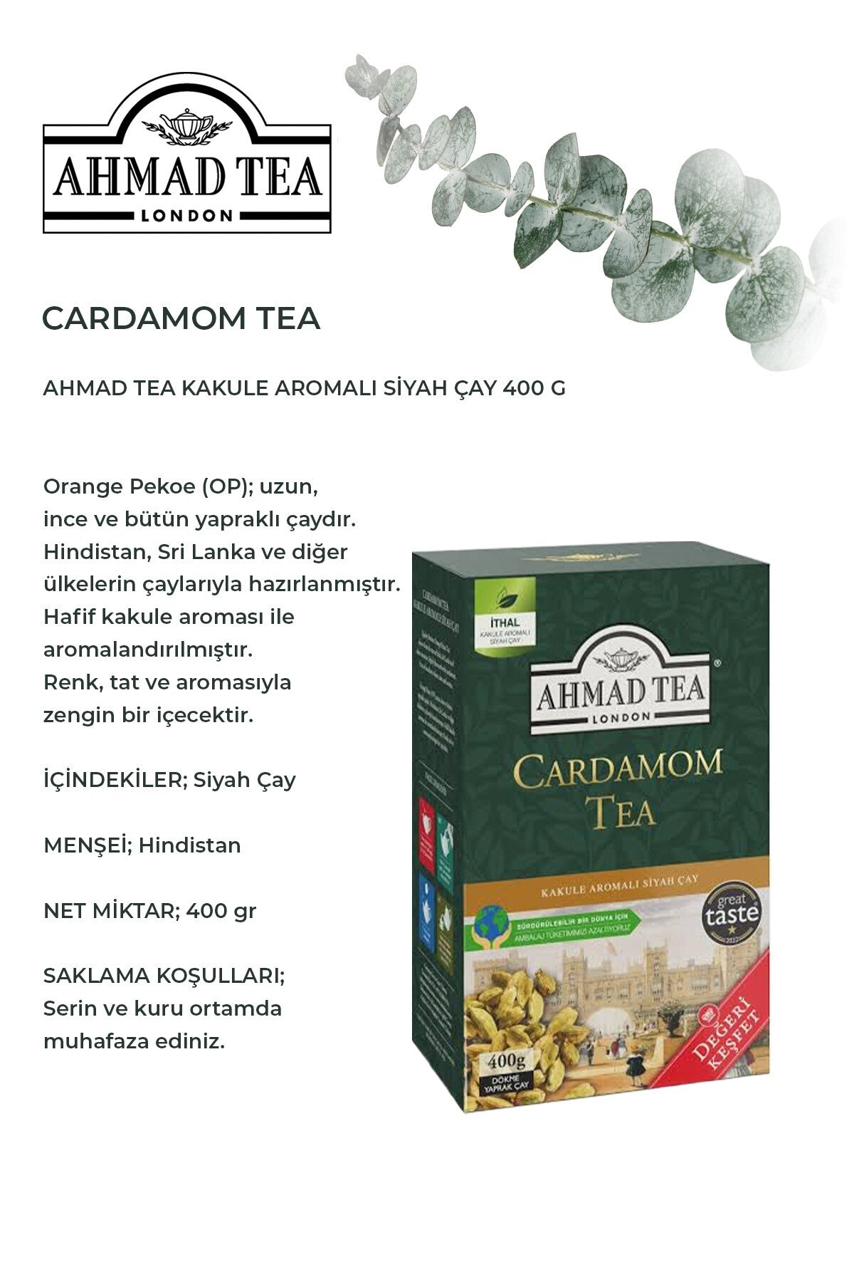 11 Paket Cardamom Dökme Çay 400 gr. ve ROSIE koku