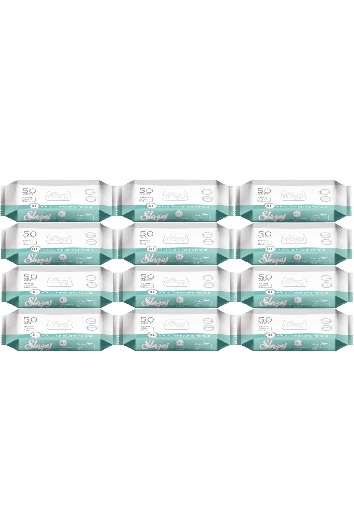 Hasta Vücut Temizleme Islak Mendil Havlu 50 Yaprak XL 12 Li Set ( NODEKAM KADIN PARFÜM HEDİYELİ )