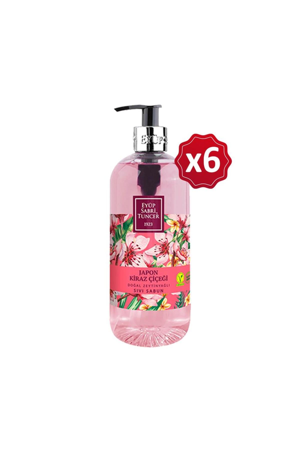 Doğal Zeytinyağlı Sıvı Sabun Japon Kiraz Çiçeği 500 ml x 6 Adet