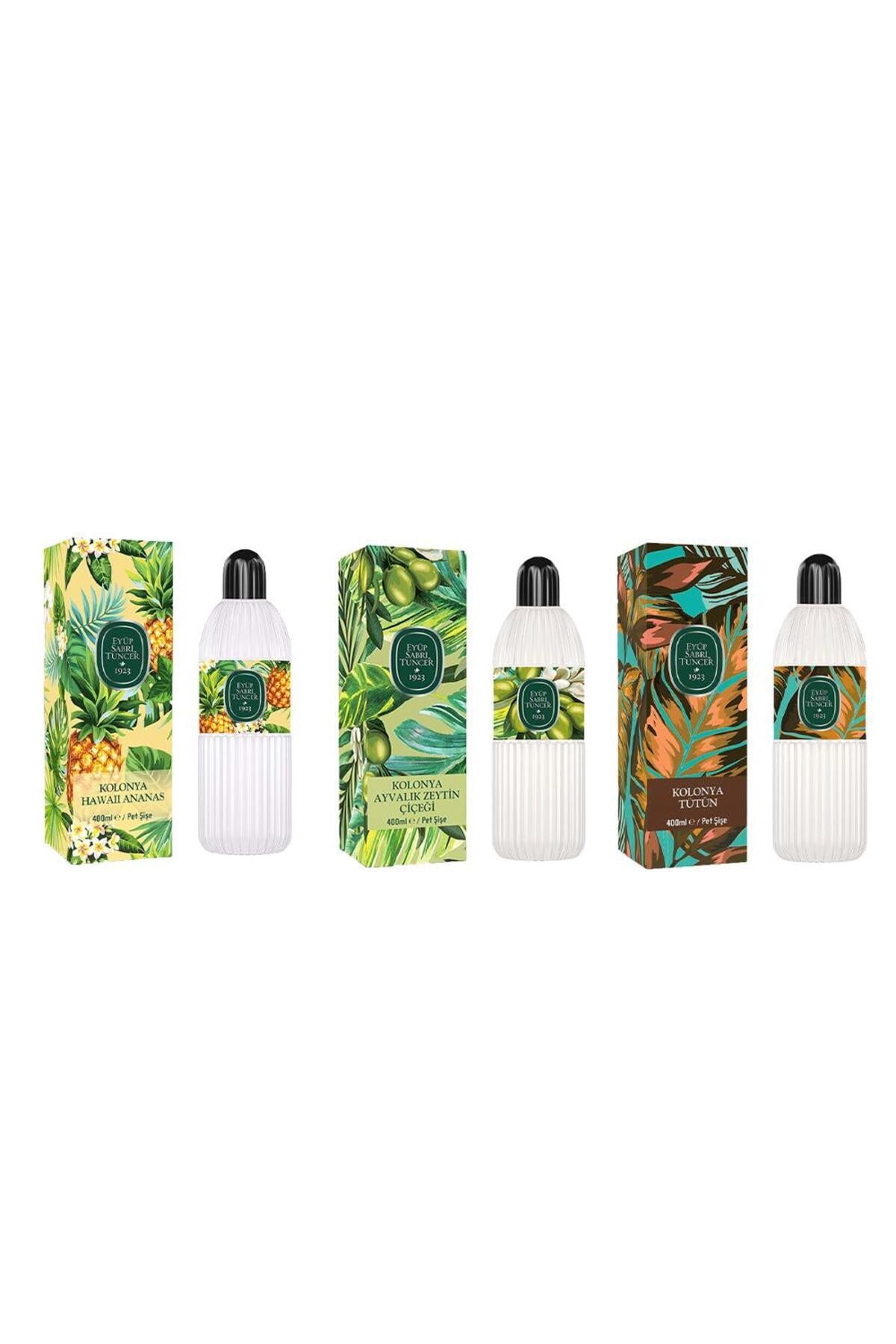 Kolonya Hawaii Ananas, Ayvalık Zeytin Çiçeği ve Tütün Pet Şişe 400 ml
