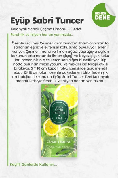 150'li Ananas, Limon 50'li ve 150'li Kolonyalı Mendil, Bodrum Mandalina Losyon 280 ml ve Rosie