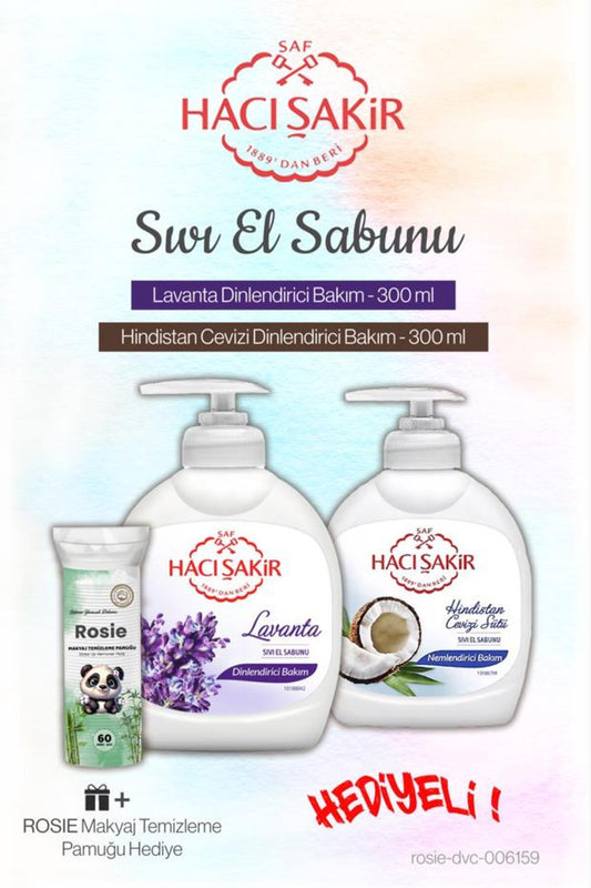 Lavanta ve Hindistan Cevizi 300 ml Sıvı Sabun ve Rosie Pamuk
