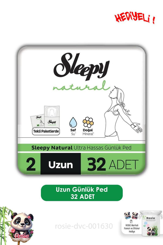 Natural Ultra Hassas Günlük Ped Uzun 32 Adet Ped ve ROSIE