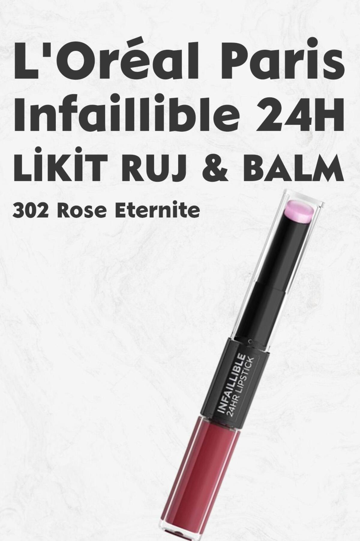 Loreal Paris Infaillible 24H Kalıcı Likit Ruj & Balm 302 Rose Eternite