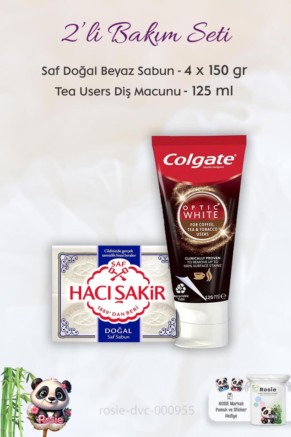 Kafein Kullananlar İçin Diş Macunu 125 ml, H. Şakir Saf Doğal Sabun 4 x 150 gr ve ROSIE