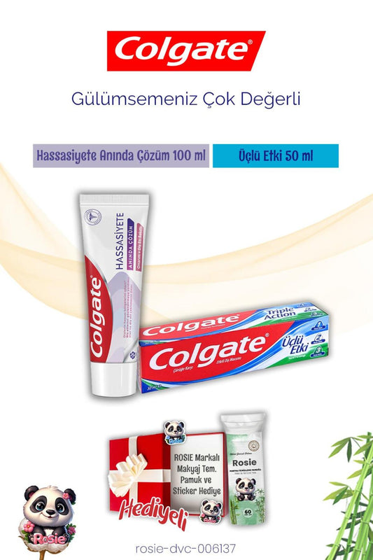 Diş Macun Hassasiyete Anında Çözüm,Üçlü Etki ve Rosie Makyaj Pamuğu