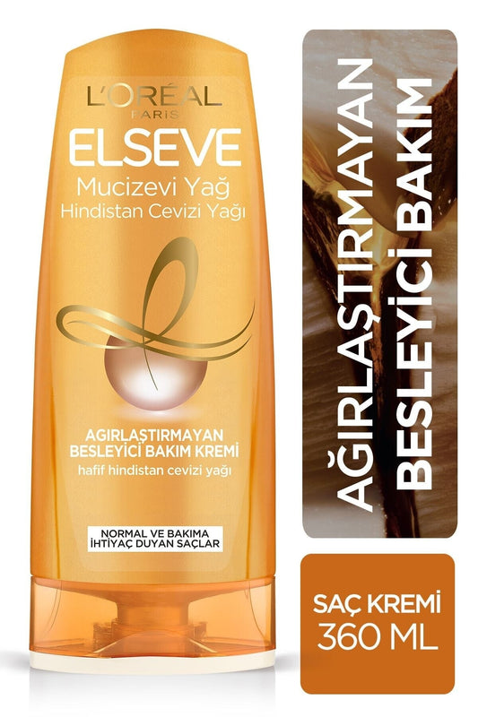 L'oréal Paris Mucizevi Hindistan Cevizi Yağı Ağırlaştırmayan Besleyici Bakım Kremi 360 Ml