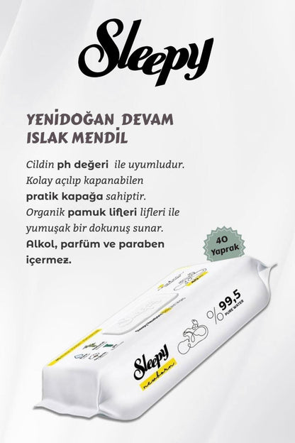 16 AL 14 ÖDE Sleepy Yenidoğan Devam Islak Bebek Bakım Havlusu 40'lı ve ROSIE