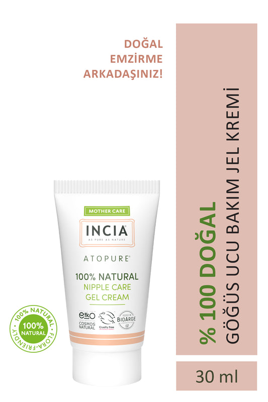%100 ATOPURE ® %100 Doğal Göğüs Ucu Jel Bakım Kremi Yumuşatma ve Koruma Lanolin İçermez 30 ml