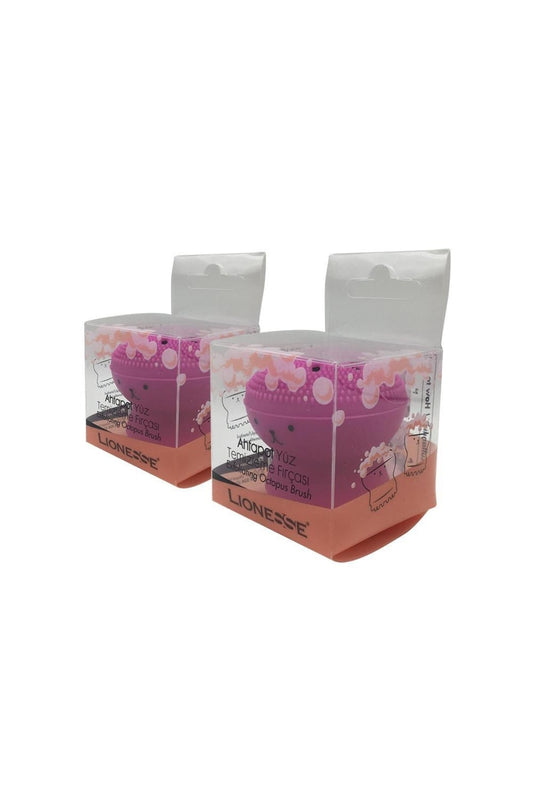 Lionesse Ahtapot Yüz Temizleme Fırçası - Koyu Pembe X 2