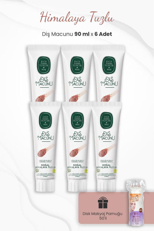 Himalaya Tuzlu Diş Macunu 90 ml x 6 Adet ve Disk Pamuk 50'li