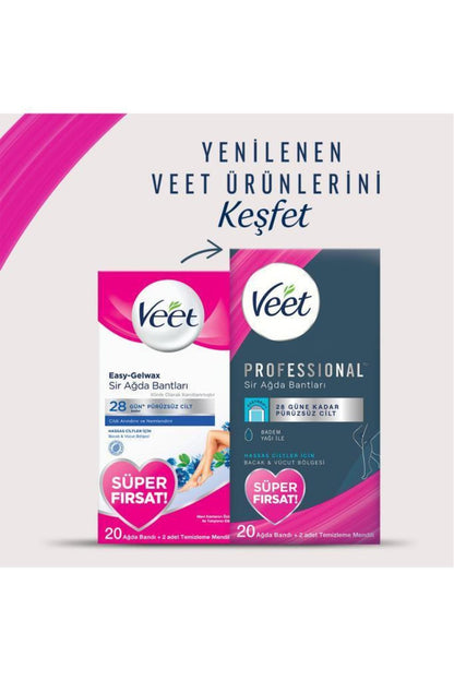 Professional Sir Ağda Bandı Bacak & Vücut Bölgesi Hassas Ciltler 20'lı