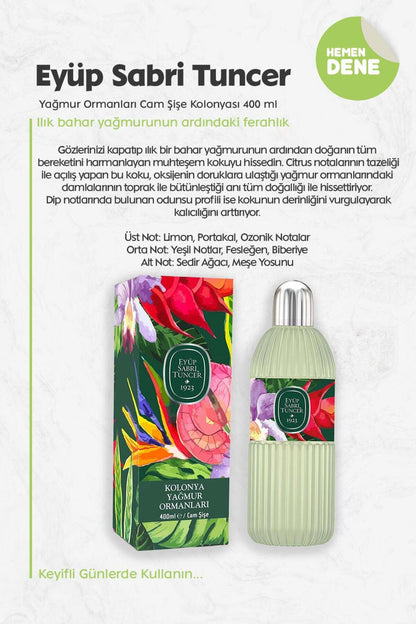 Yağmur Ormanları Cam Şişe Kolonyası 400 ml