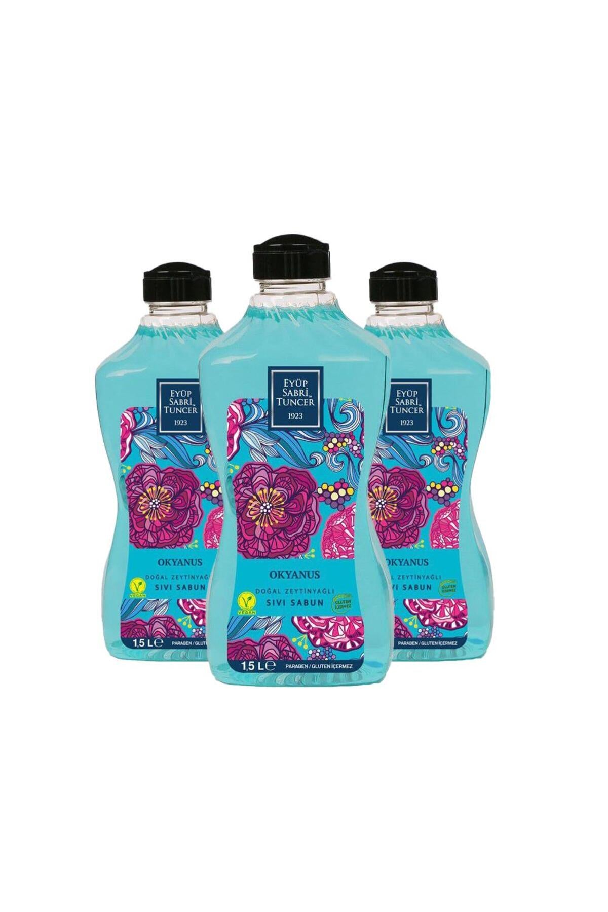 Doğal Zeytinyağlı Sıvı Sabun Okyanus 1500 ML x 3