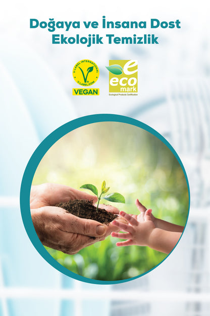 Ekolojik Vegan Bulaşık Makinesi Tableti 30 Lu X 3 Adet, Yağ Sökücü, %100 Doğal Temizlik