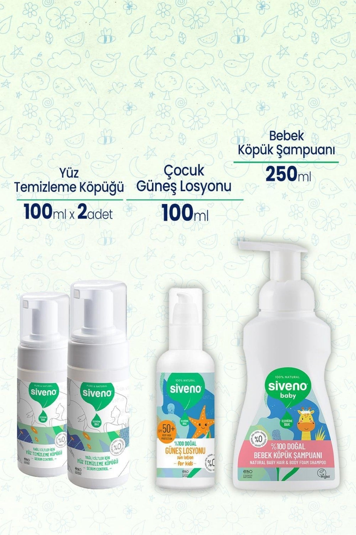 %100 Doğal Bebek Bakım Seti
