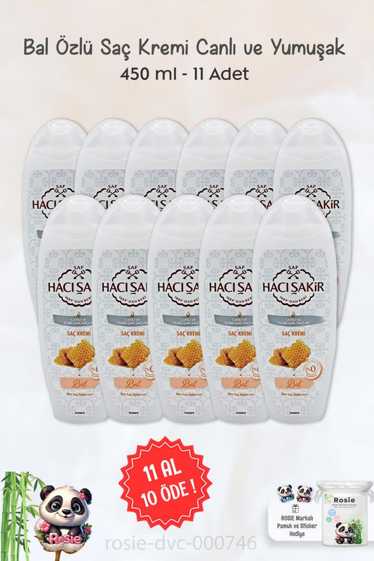 11 AL 10 ÖDE Hacı Şakir Bal Saç Kremi Canlı Ve Yumuşak Saçlar 450 ml ve ROSIE