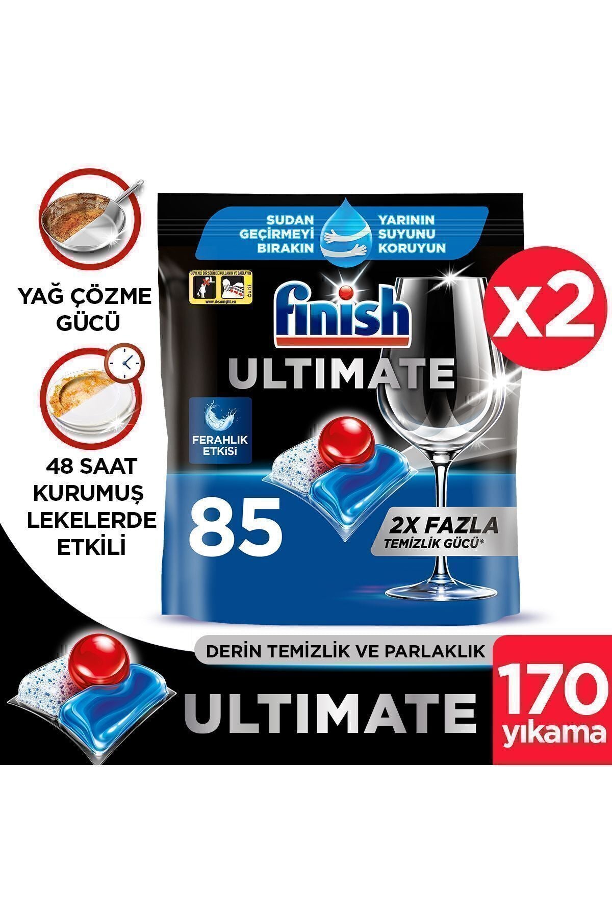 Ultimate Bulaşık Makinesi Deterjanı Kapsül Tablet 170 Adet (85 x 2)