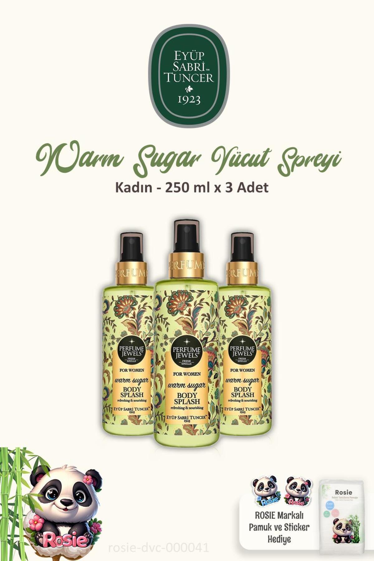 Pj Body Splash Warm Sugar 250 ml 3 Adet ve ROSIE Pamuk
