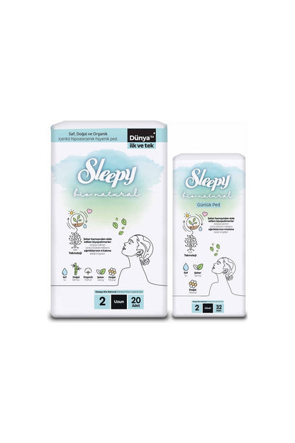 Bio Natural Premium Plus Hijyenik Ped Uzun 20'li + Günlük Ped Uzun 32'li