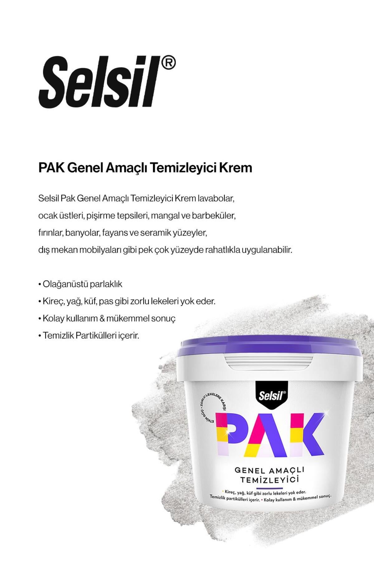 PAK 80 AL 70 ÖDE PAK Genel Amaçlı Temizleyici Krem 500 gr ve rosie pamuk