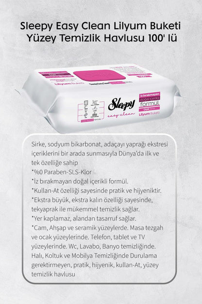 Arap Sabun ve Lilyum Katkılı 100'lü, Yağ Çözücü 30'lu Temizlik Havlusu ve Rosie Hediye