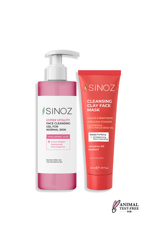 Yüz Temizleme Jeli 250ml + Arındırıcı Kil Maskesi 50ml 2'li Bakım Paketi