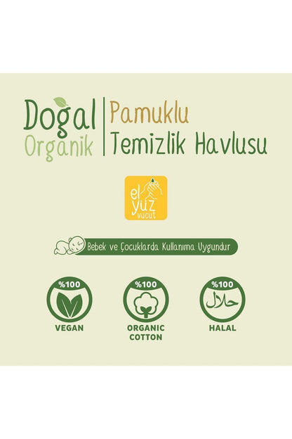 Doğal Organik Pamuklu Temizlik Havlusu 3x50