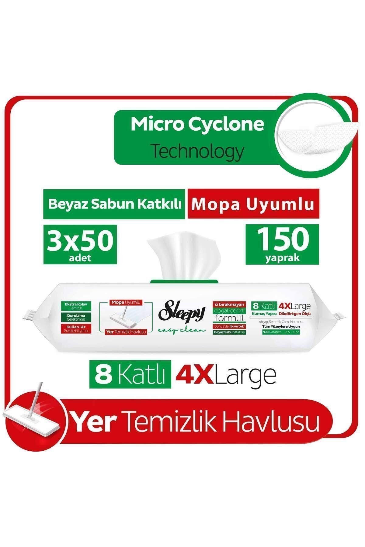 Beyaz Sabun Katkılı 4 X Large Mopa Uyumlu Temizlik Havlusu X 3 Adet
