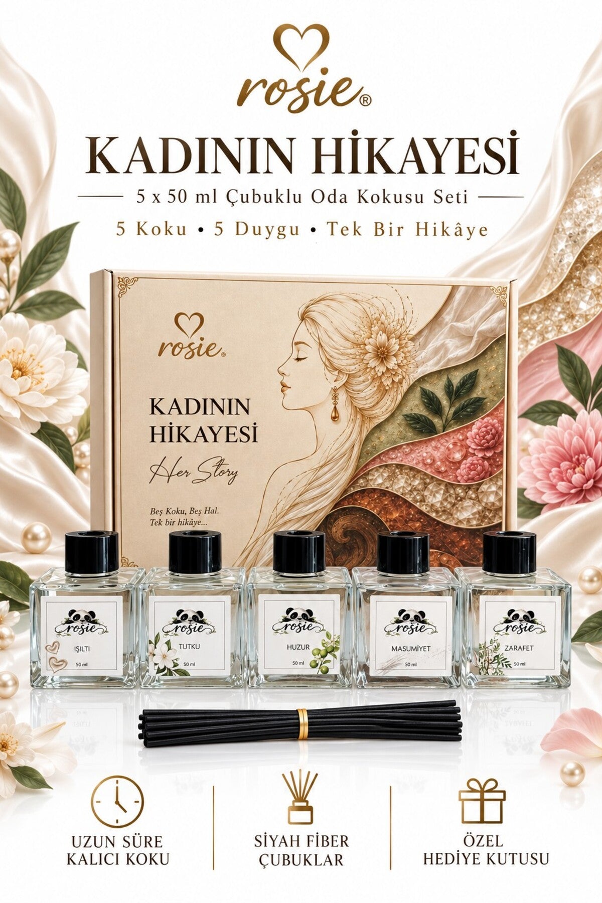 Kadının Hikâyesi 5’li Çubuklu Oda Kokusu Hediye Seti 5 x 50 ml