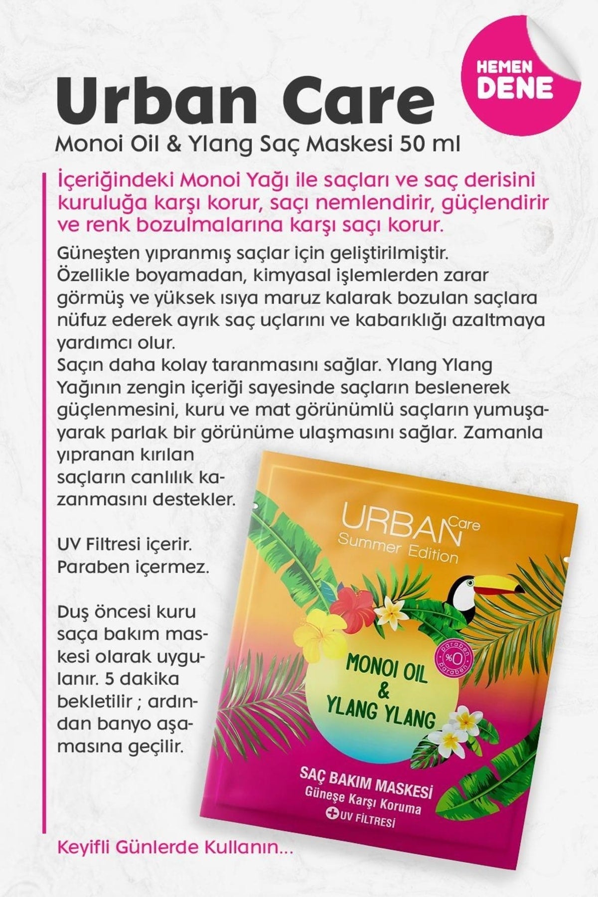 Monoi Oil Ve Ylang Saç Maskesi 50 ml