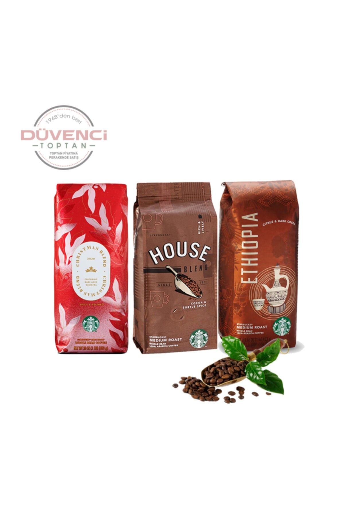 Düvenci Toptan House ve Sumatra ve Ethiopia Çekirdek Kahve 250 gr 3 Adet