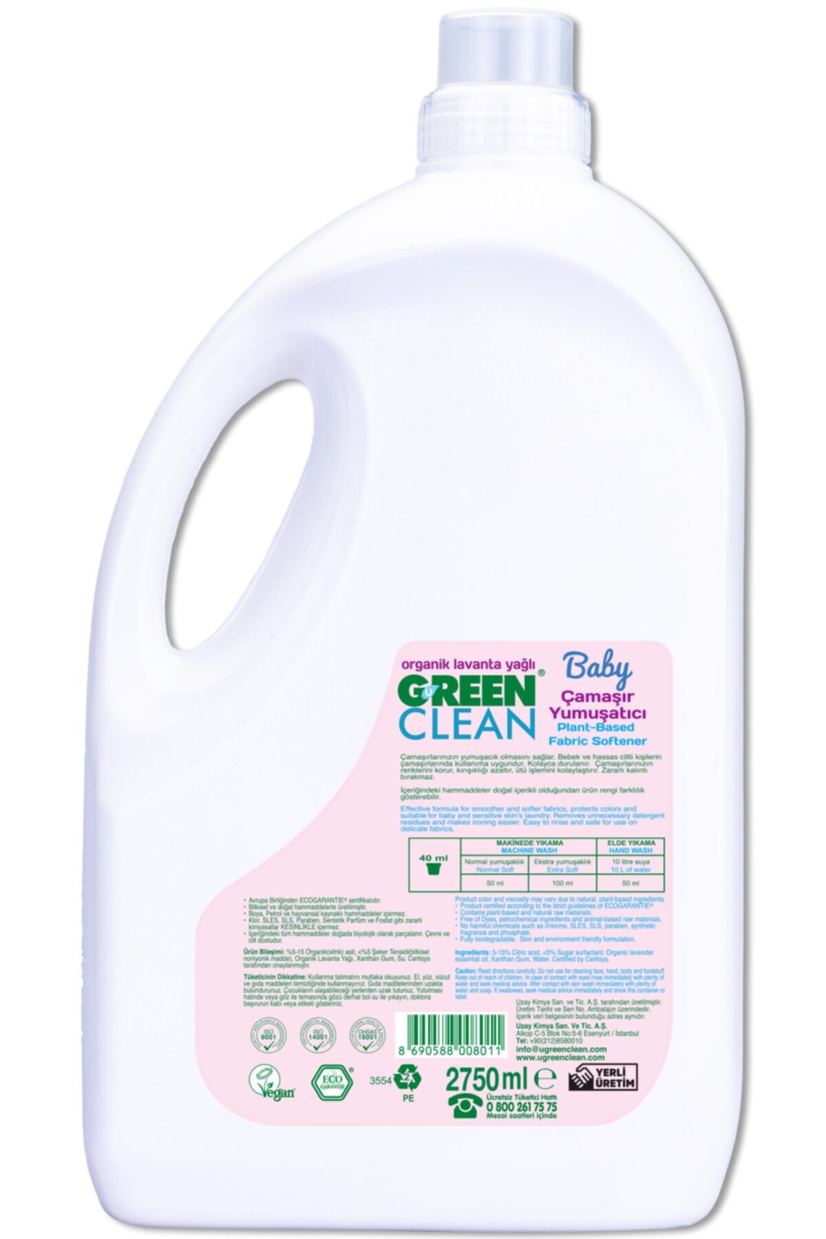 Baby Bitkisel Çamaşır Yumuşatıcı Organik Lavanta Yağlı 2,75 lt