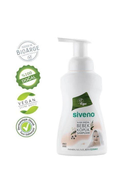 %100 Doğal Bebek Köpük Şampuanı Yenidoğan Saç ve Vücut İçin Nemlendirici Bitkisel Vegan 250 ml