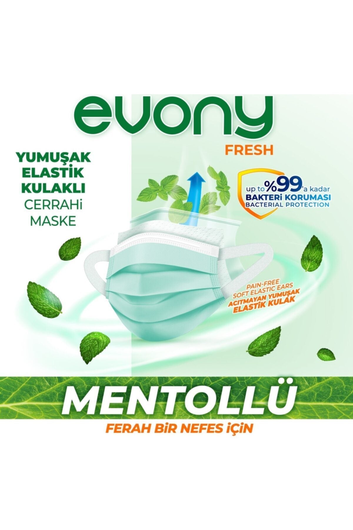Elastik Kulaklı Fresh Mentollü 50 Adet