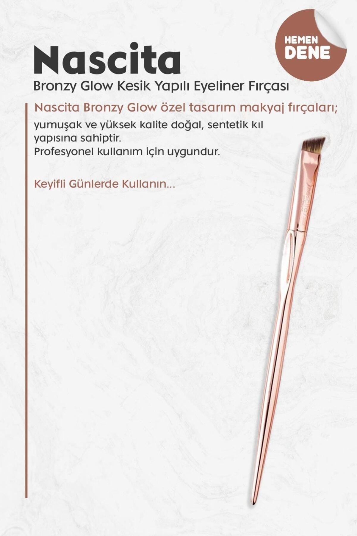 Bronzy Glow Kesik Yapılı Eyeliner Fırçası