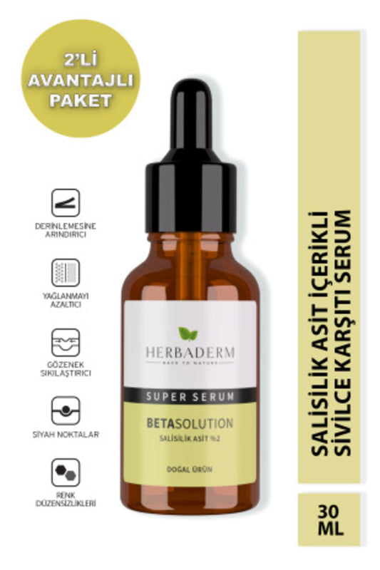 Süper Serum Beta Solution (SALİSİLİK ASİT %2) Sivilce Karşıtı 30 ml X2