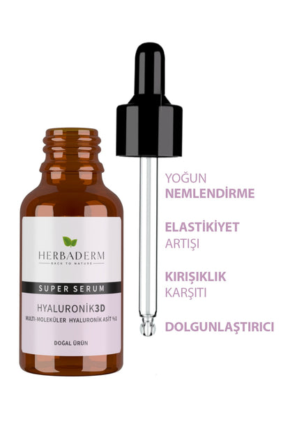Süper Serum (HYALURONİK ASİT 3D %1) Nemlendirici 30 ml X2