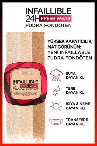 Infaillible 24h Fresh Wear Pudra Fondöten 120 Vanilla