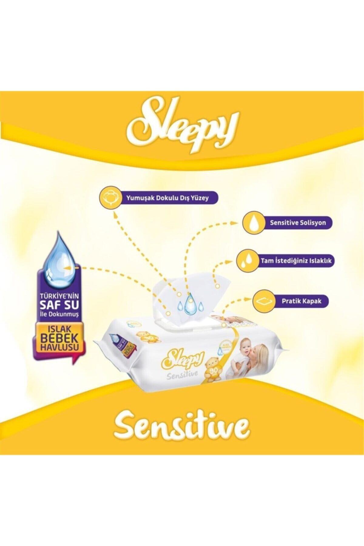 Islak Havlu Sensitive Kapaklı 90'lı 15 Adet 1350 Yaprak